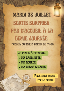 SORTIE MARDI 28 JUILLET